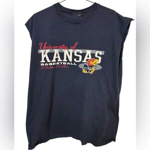 University of Kansas Basketball Navy Cut Muscle Shirt Tank Top Men’s XL T-Shirt